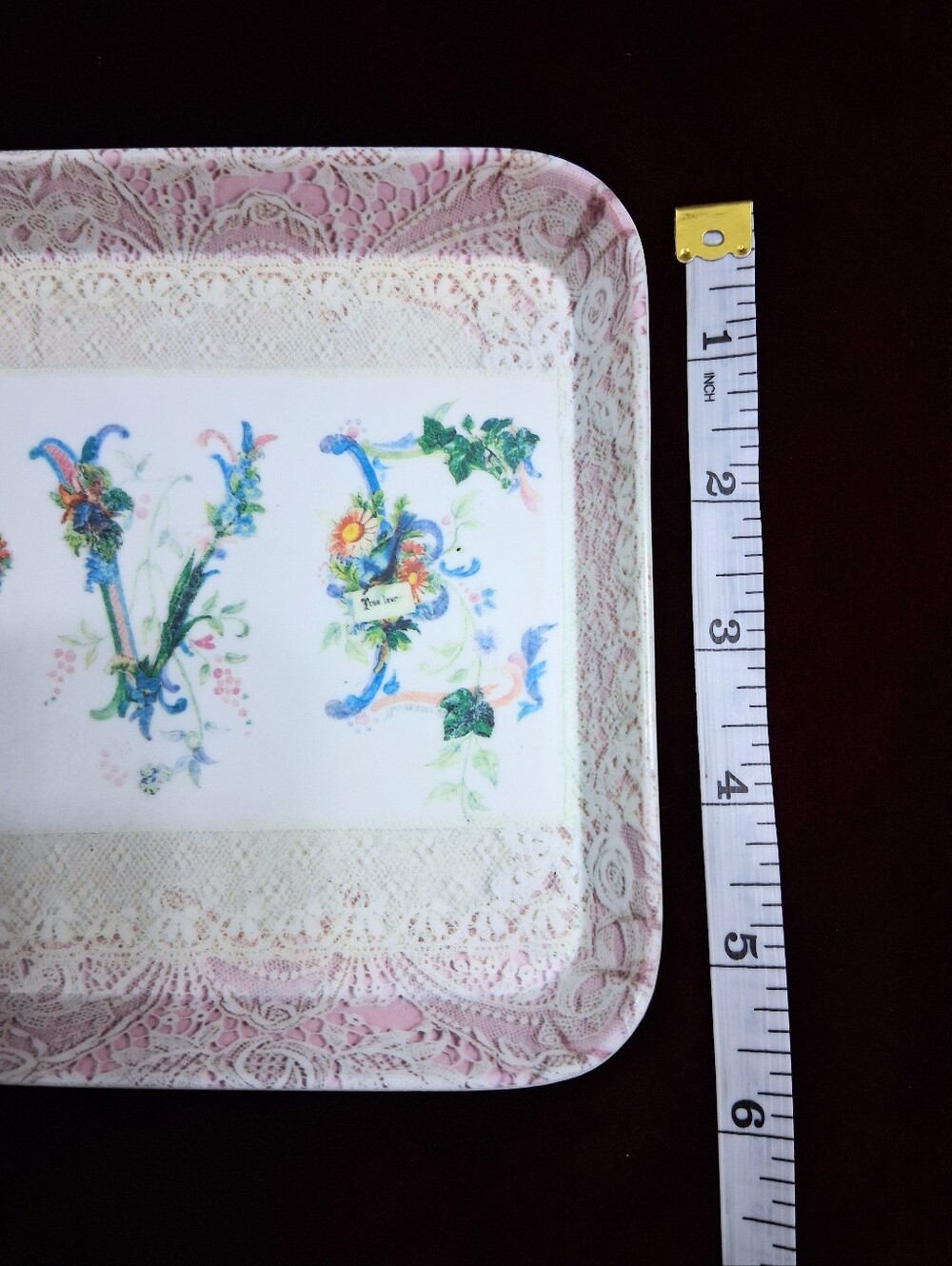 Vintage Style Victorian / Edwardian LOVE Trinket Dish Jewelry Tray - Picture 13 of 14